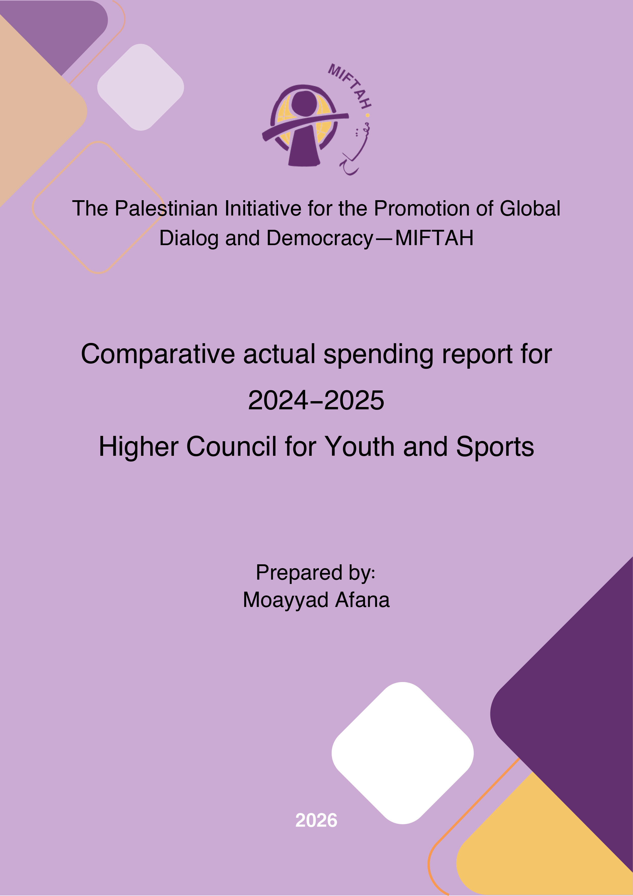 Annual Comparative Report of Actual Spending of the Higher Council for Youth and Sports 2024-2025